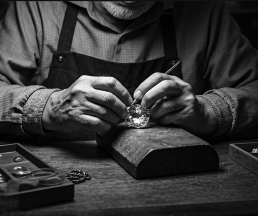 Luxury craftsman working with a gemstone